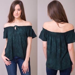 Blue Life Muse Key Hole Tie Top